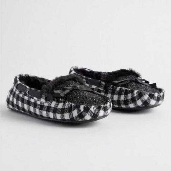 NWOB. Torrid Glitter Plaid Faux Fur Loafers. 7.5WW. - Picture 1 of 13